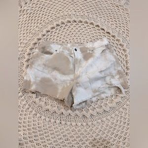aerie tie dye stretchy denim shorts